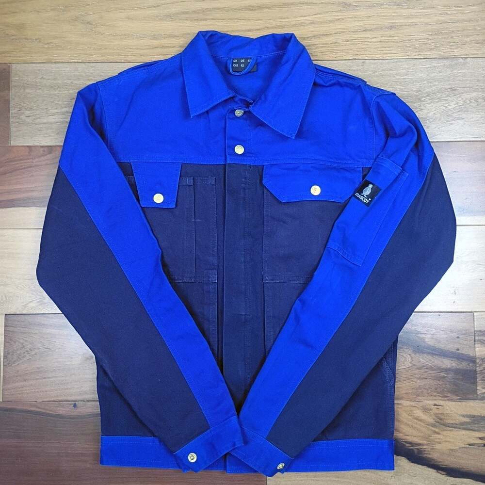 90s Mascot Como Work Jacket Blue denim with pockets navy twotone Size medium